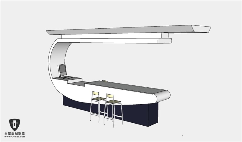公司办公家具前台接待台服务台SketchUp模型库草图大师模型下载059