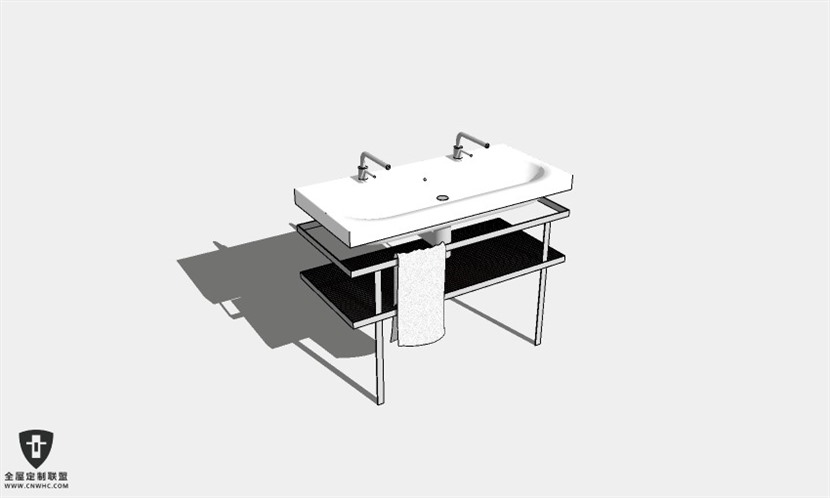 浴室卫浴洁具浴柜台盆SketchUp模型库草图大师模型下载062