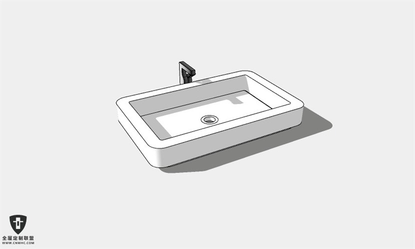 浴室卫浴洁具台盆洗手池SketchUp模型库草图大师模型下载066