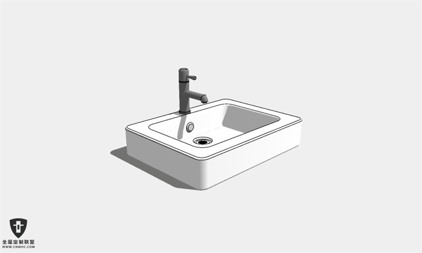 浴室卫浴洁具洗手池台盆SketchUp模型库草图大师模型下载081