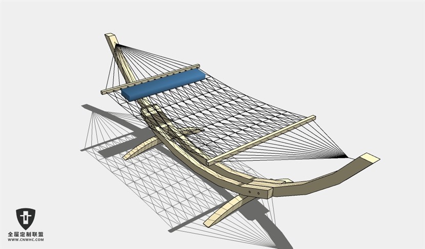 室外家具吊床秋千SketchUp模型库草图大师模型下载001