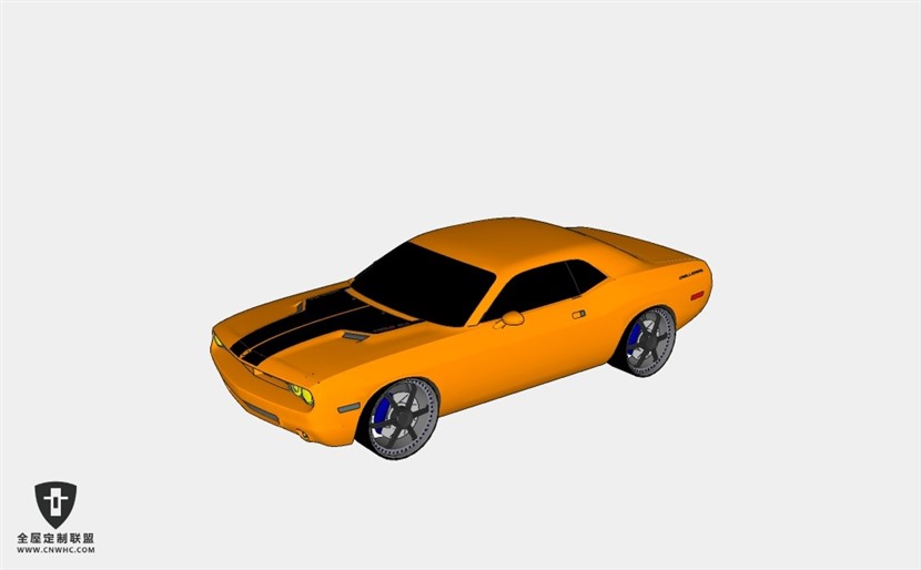 通用雪佛兰汽车dodge_challenger超跑轿车SketchUp模型库草图大师模型下载