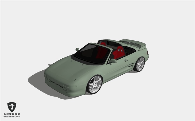 丰田汽车mr2re敞篷跑车 SketchUp模型库草图大师模型下载