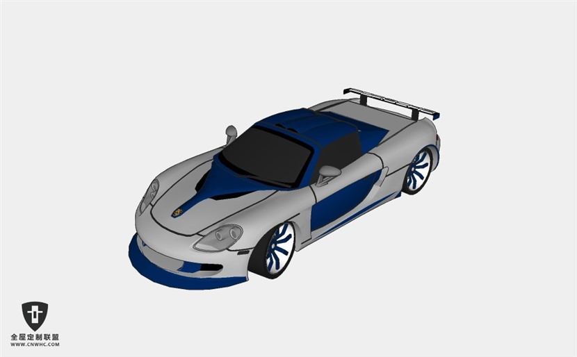 保时捷轿车汽车porsche_GT1超级跑车 SketchUp模型库草图大师模型下载