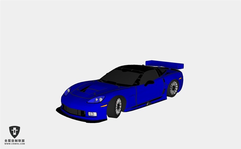 雪佛兰超跑轿车tuned corvette c6r跑车 SketchUp模型库草图大师模型下载