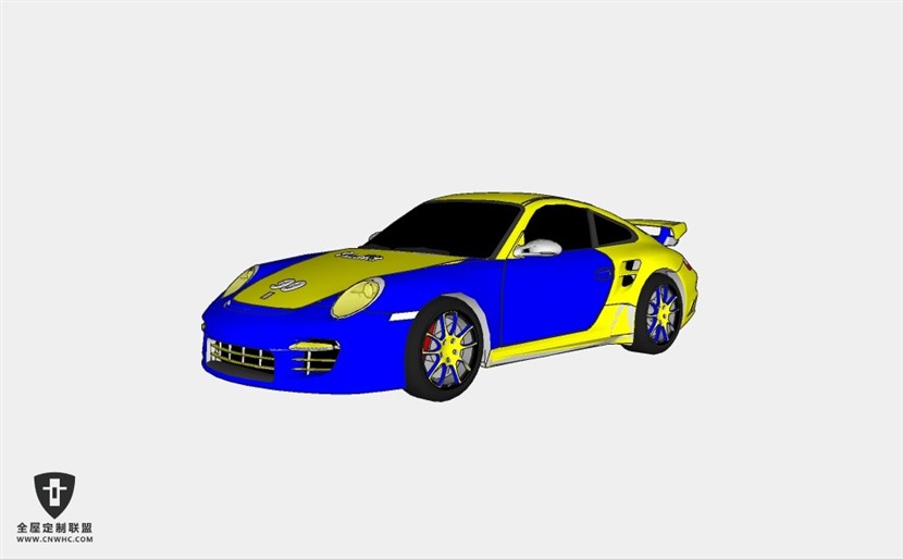 保时捷轿车汽车tuned porsche跑车 SketchUp模型库草图大师模型下载