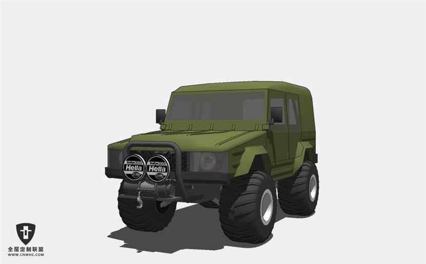 德国大众汽车vw_iltis_OR警用军用越野车 SketchUp模型库草图大师模型下载