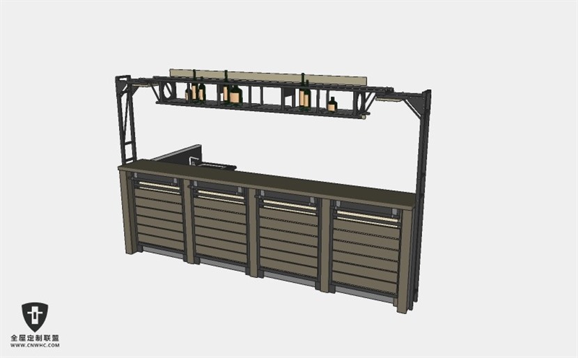 餐厅家具吧台吧凳吧椅组合SketchUp模型库草图大师模型下载019