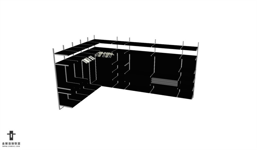 开放式衣柜SketchUp模型库草图大师模型下载082