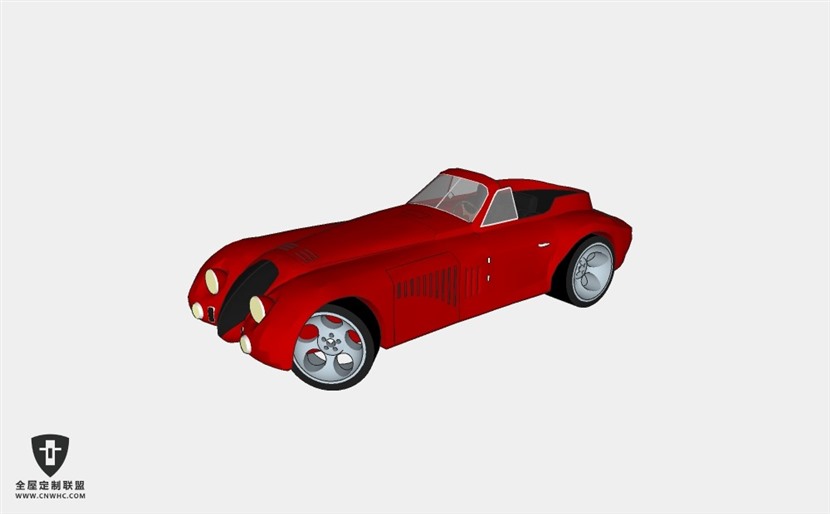 阿尔法罗密欧轿车汽车1938 Alfa Romeo 8C 2900B SketchUp模型库草图大师模型下载