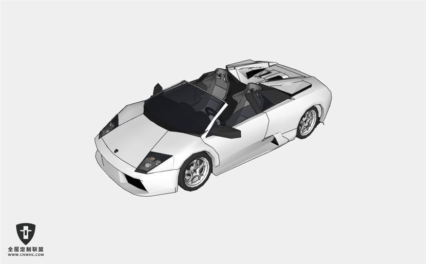 兰博基尼超级跑车2006 Lamborghini Murcielago Roadster SketchUp模型库草图大师模型下载