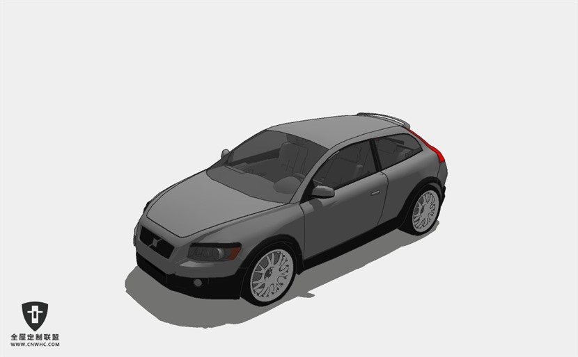 沃尔沃汽车2009 VOLVO C30两厢轿车SketchUp模型库草图大师模型下载