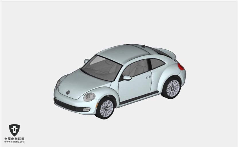 德国大众汽车2012 VW beetle turbo轿车 SketchUp模型库草图大师模型下载