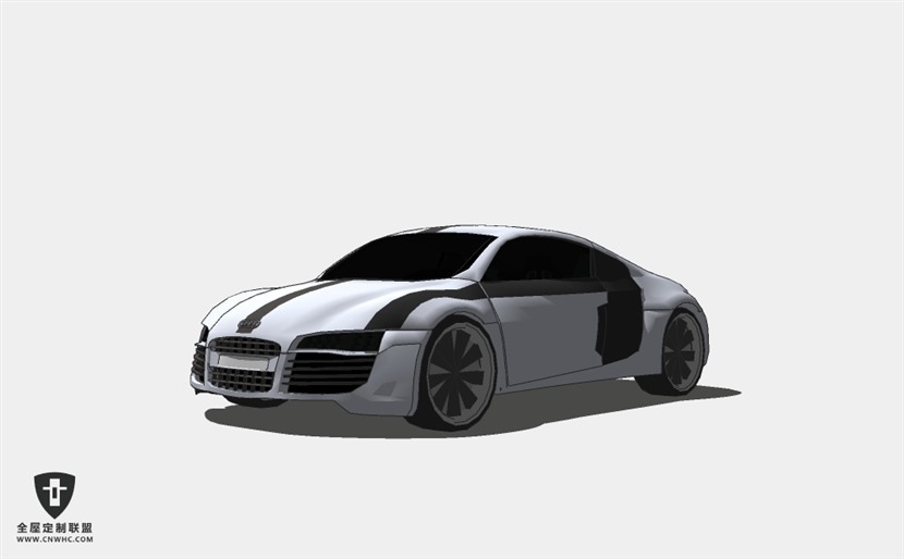 奥迪轿车小汽车Audi_R8-Black_Edition SketchUp模型库草图大师模型下载