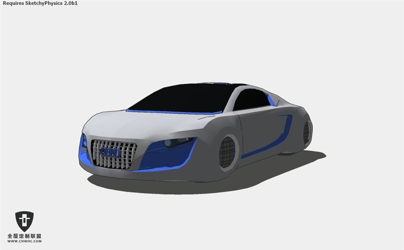 奥迪轿车小汽车Audi_RSQ21_ready SketchUp模型库草图大师模型下载