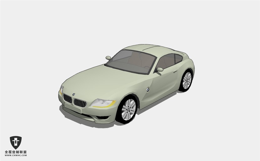 宝马小轿车汽车BMW_Z4赛车跑车SketchUp模型库草图大师模型下载