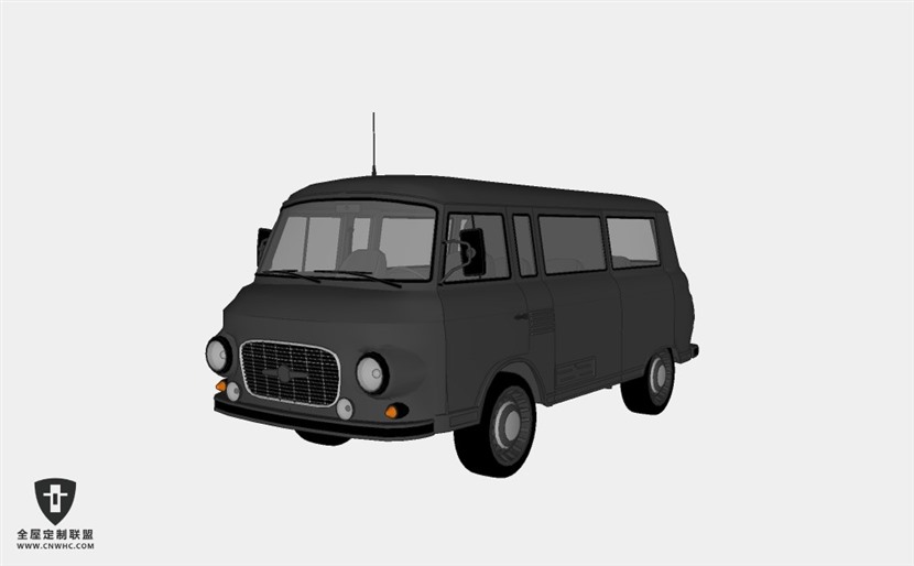 德国大众汽车Barkas B1000大巴车 SketchUp模型库草图大师模型下载