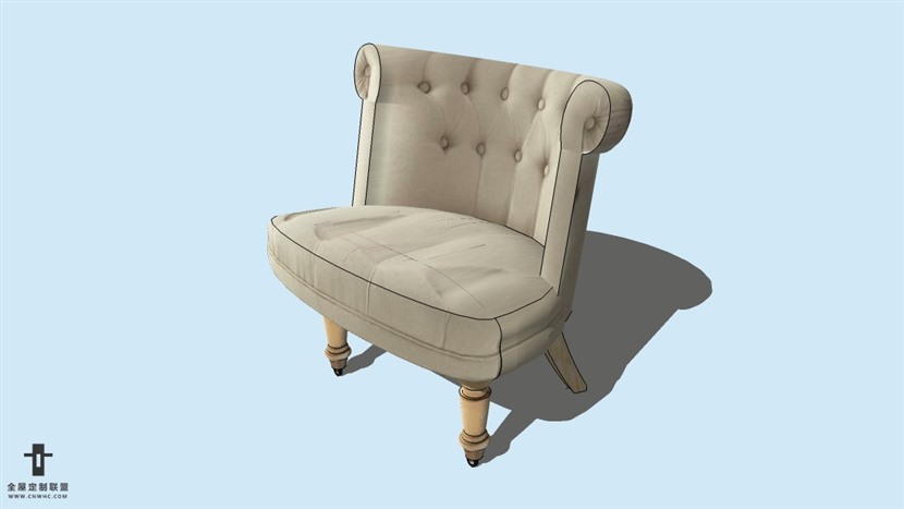 SketchUp草图大师精品欧式椅子模型下载-Chair-023SKP模型