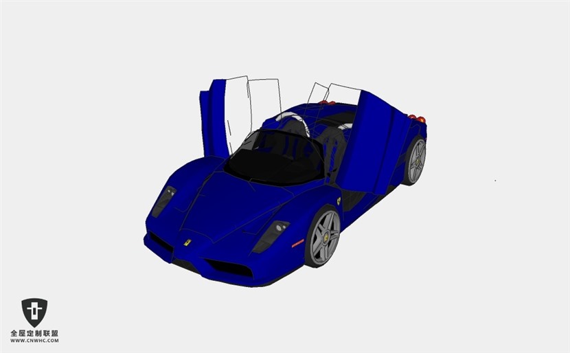 法拉利轿车Enzo Ferrari Spider超跑车赛车 SketchUp模型库草图大师模型下载