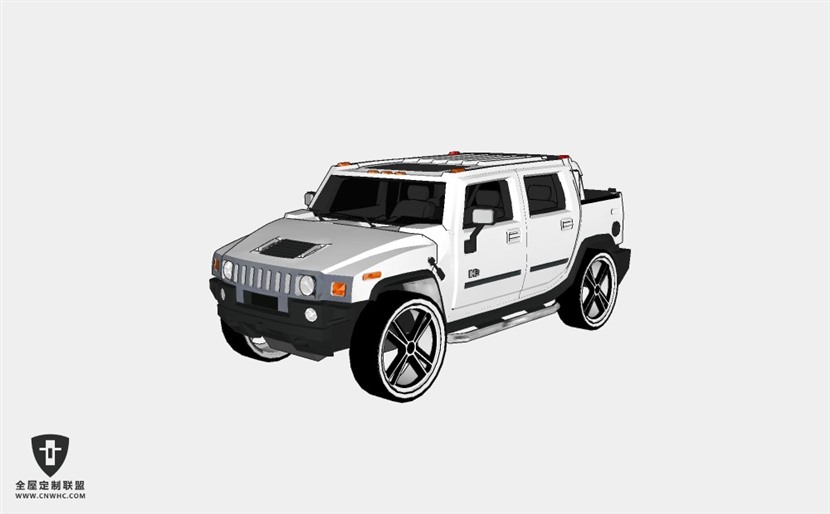 悍马汽车HUMMER_H2 SUV越野车皮卡车SketchUp模型库草图大师模型下载