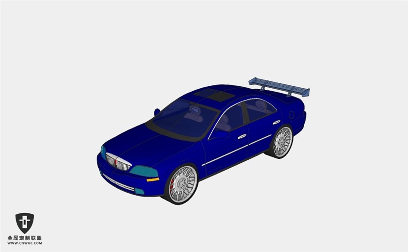 林肯跑车Lincoln_Towncar_2超跑 SketchUp模型库草图大师模型下载