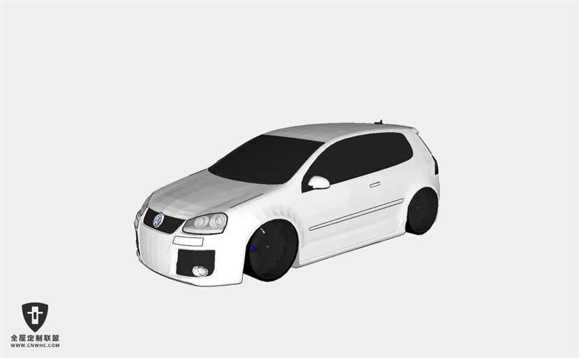 德国大众汽车Lowrider Volkswagen Golf GTI运动鞋轿车 SketchUp模型库草图大师模型下载