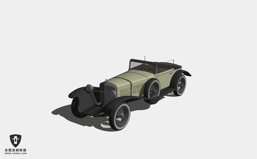 奔驰汽车Mercedes SS 1928老爷车古董车轿车SketchUp模型库草图大师模型下载