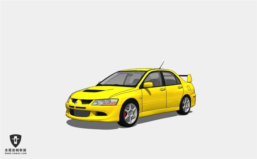 日本三菱汽车Mitsubishi Lancer Evolution VIII GSR运动型轿车SketchUp模型库草图大师模型下载