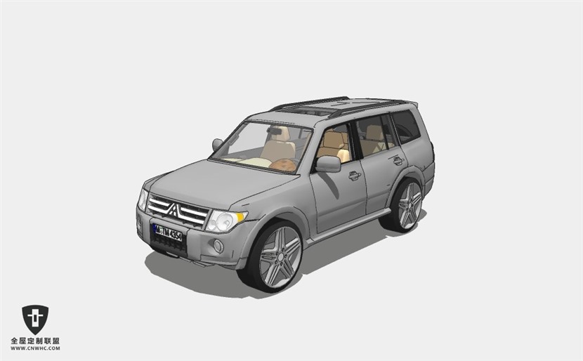 日本三菱汽车Mitsubishi Pajero SUV越野轿车SketchUp模型库草图大师模型下载