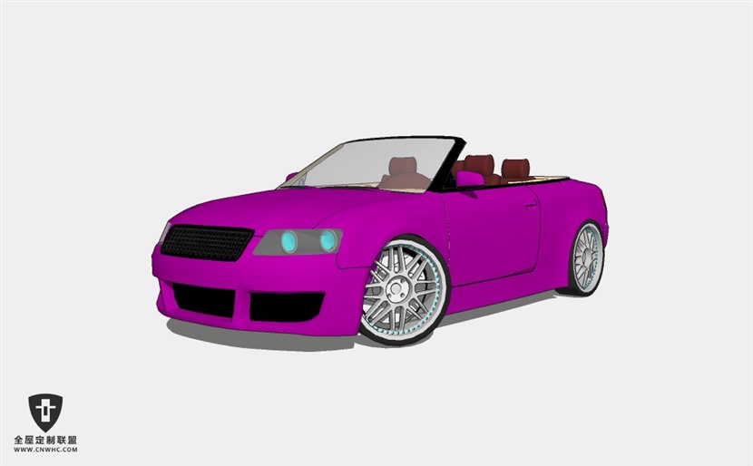 奥迪轿车小汽车Modified Audi A4 Cabriolet  SketchUp模型库草图大师模型下载