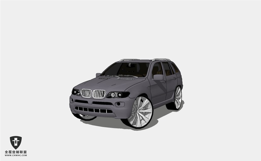 宝马小轿车汽车Modified BMW X5 4.8 Si 2006 SUV越野轿车 SketchUp模型库草图大师模型下载