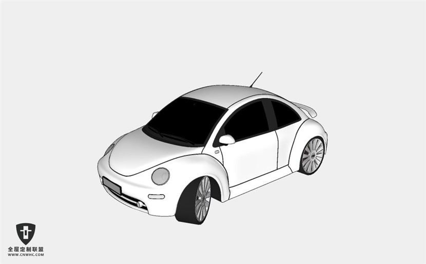 德国大众汽车Modified Volkswagen Beetle轿车 SketchUp模型库草图大师模型下载