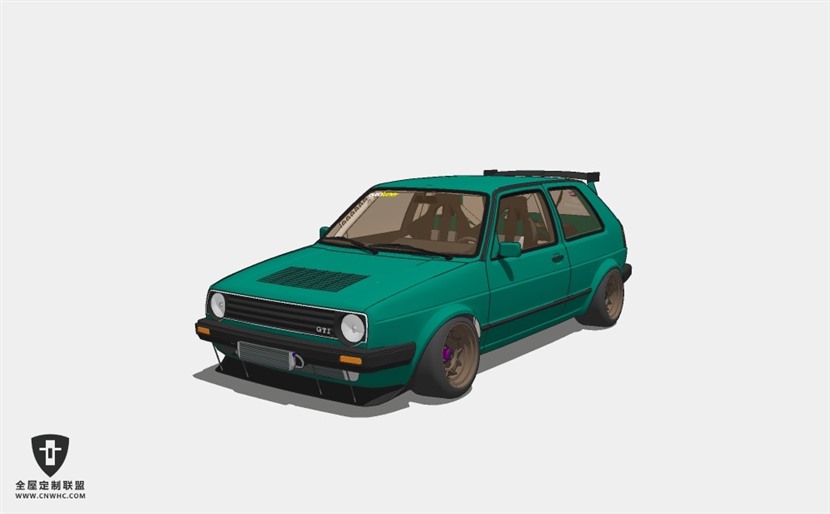 德国大众汽车Racing Golf GTI MKII运动型轿车 SketchUp模型库草图大师模型下载