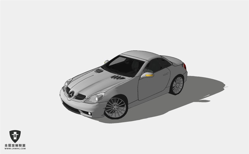 奔驰汽车Mercedes Benz SLK 55 AMG跑车轿车SketchUp模型库草图大师模型下载