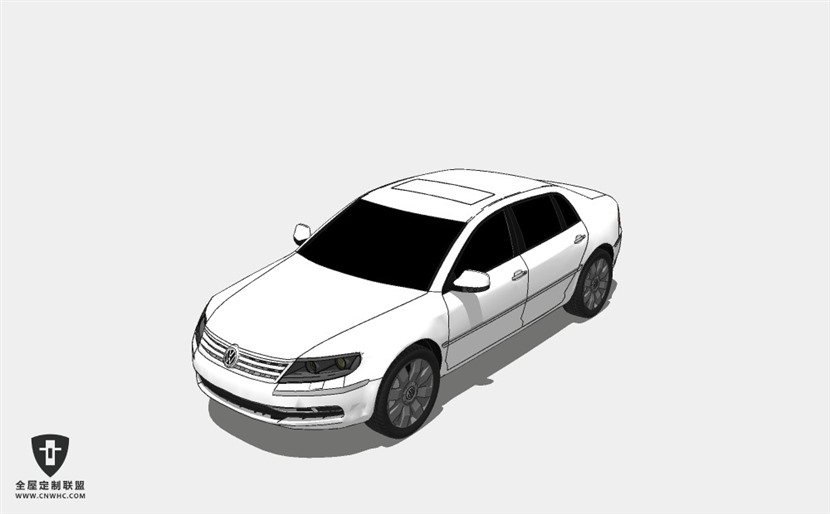 德国大众汽车Volkswagen Phaeton GP3小轿车 SketchUp模型库草图大师模型下载