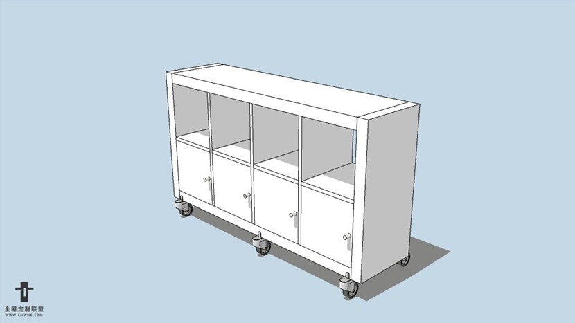 SketchUp草图大师宜家现代风格边柜skp模型下载-140SKP模型