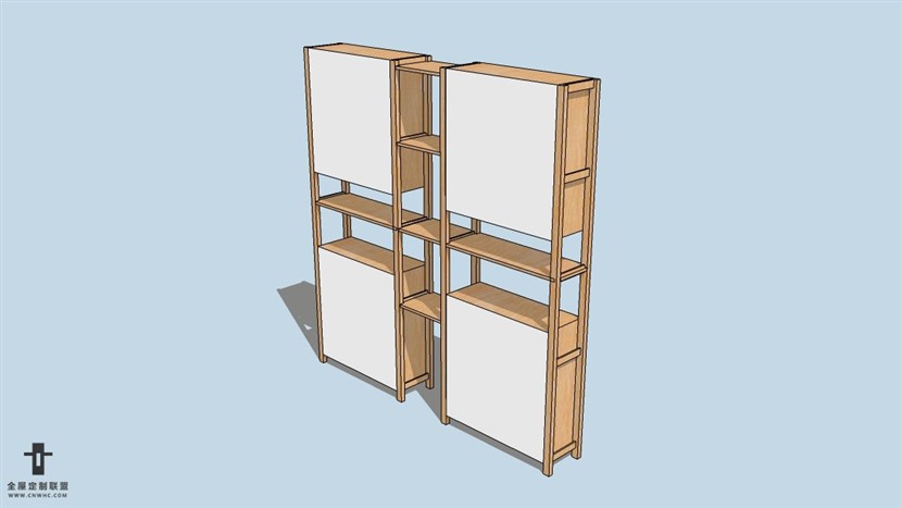 SketchUp草图大师宜家现代风格书柜skp模型下载-152SKP模型