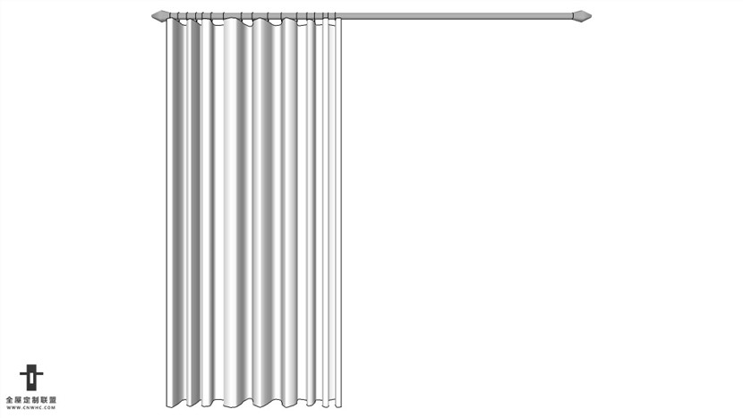 SketchUp草图大师精品布艺窗帘模型下载-339SKP模型