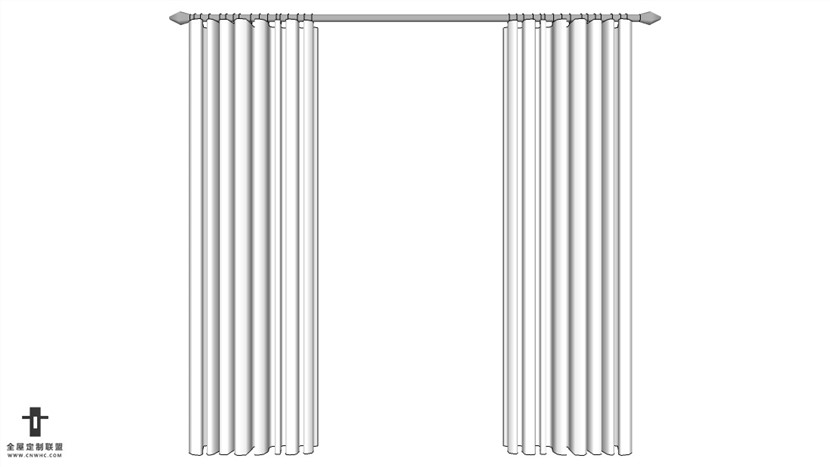 SketchUp草图大师精品布艺窗帘模型下载-340SKP模型