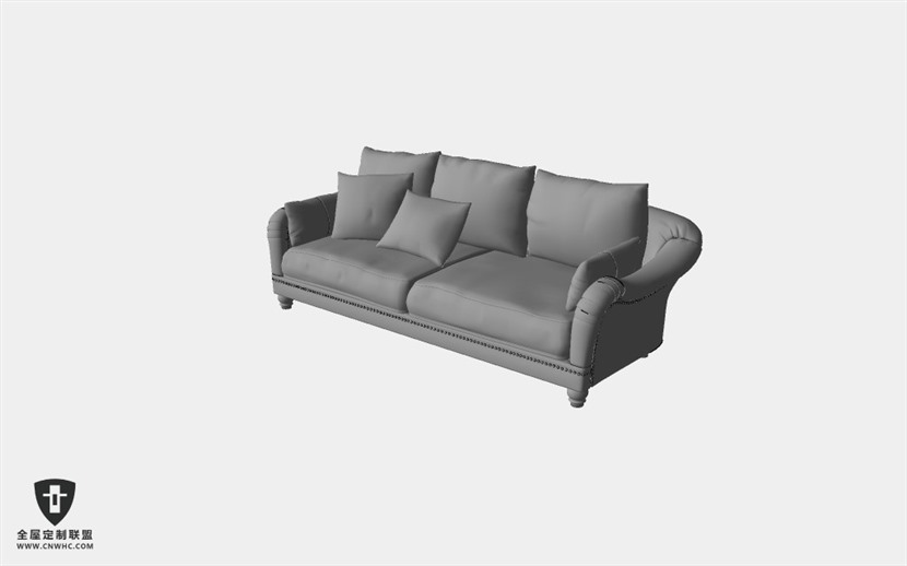 客厅家具多人沙发SketchUp模型库草图大师模型下载Sofa-069