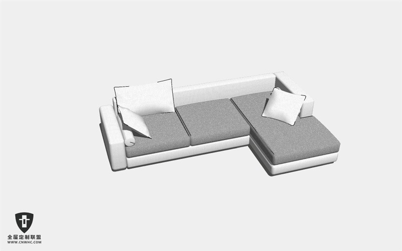 客厅家具多人沙发SketchUp模型库草图大师模型下载Sofa-075