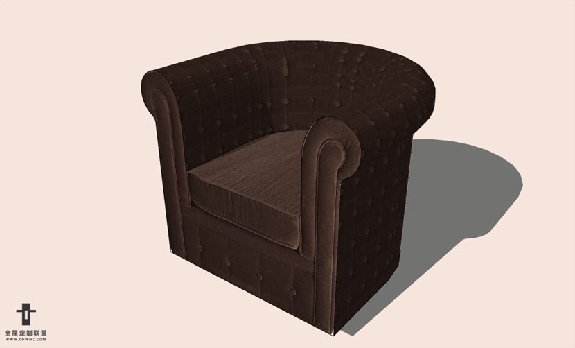 SketchUp草图大师单人沙发SU模型下载-Sofa-126SKP模型