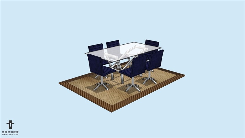 SketchUp精品桌子椅子模型草图大师桌椅组合模型下载-107SKP模型