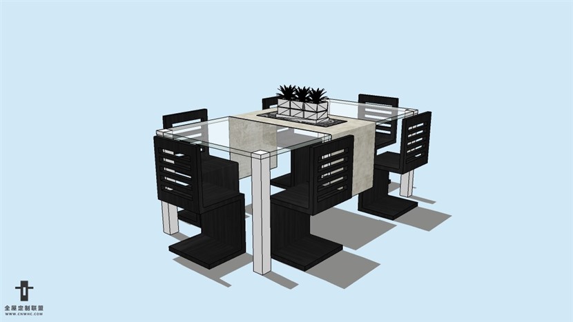 SketchUp精品桌子椅子模型草图大师桌椅组合模型下载-119