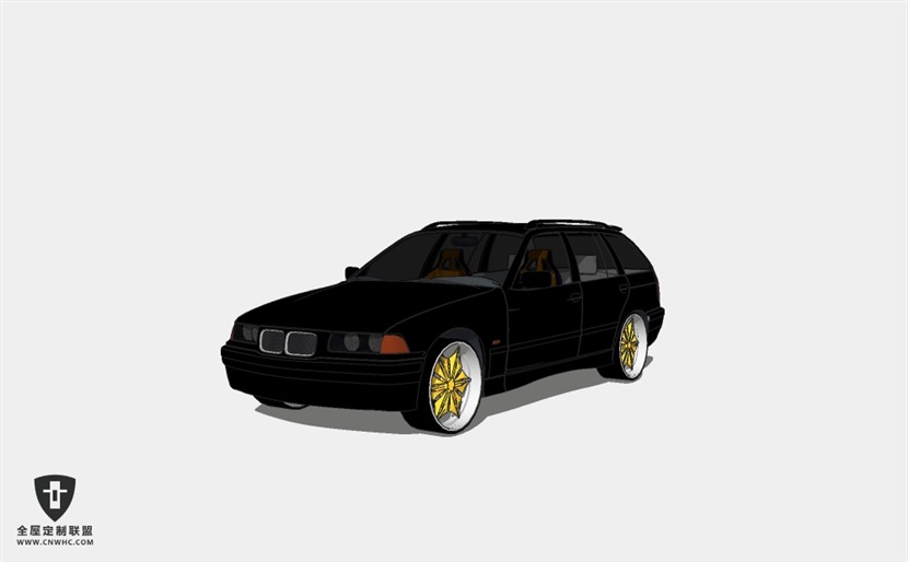 宝马小轿车汽车tuned bmw 325i touring SketchUp模型库草图大师模型下载