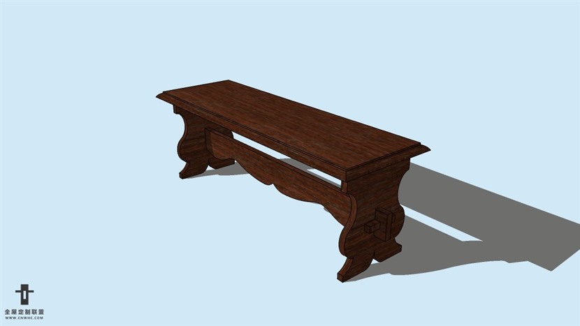 SketchUp草图大师精品欧式床尾凳模型下载-Footboard chair-004SKP模型