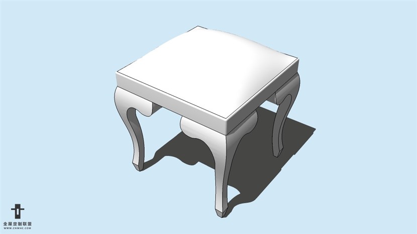 SketchUp草图大师精品欧式脚凳模型下载-Footstool-005SKP模型