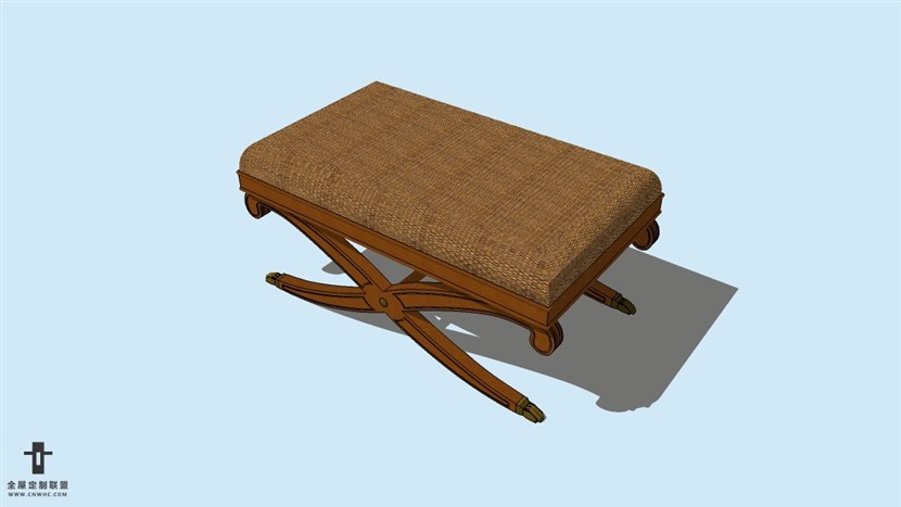 SketchUp草图大师精品欧式脚凳模型下载-Footstool-009SKP模型