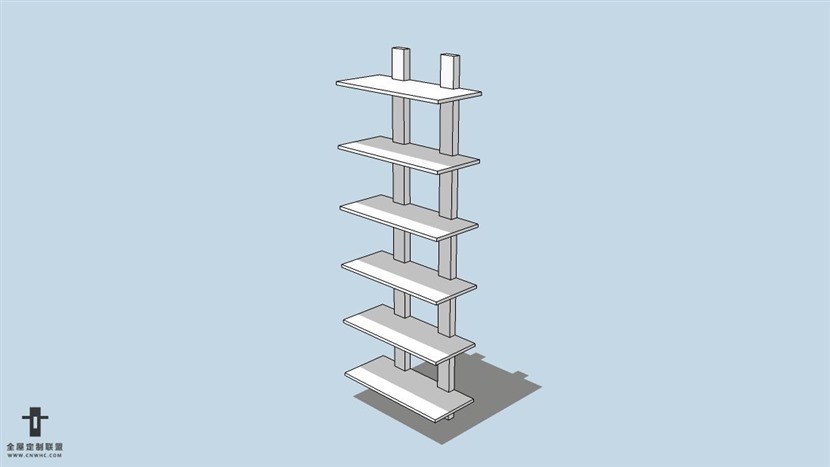 SketchUp草图大师宜家现代风格置物架skp模型下载-158SKP模型