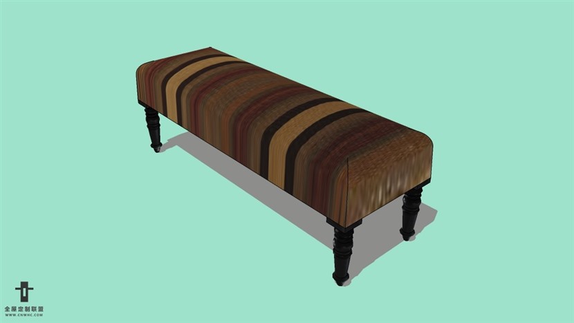 SketchUp精品床尾椅模型草图大师床尾椅模型下载-Footboard-chair-003SKP模型